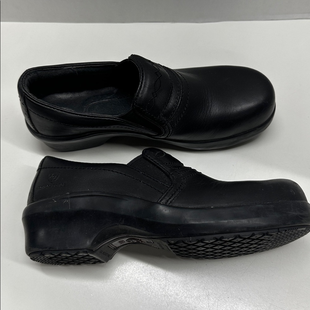 Ariat Expert Safety Clogs Slip On Shoes Composite Toe Leather Black Womens 10 - Picture 2 of 12
